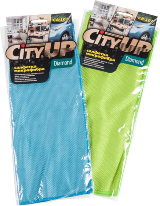 Тряпка/салфетка "City Up" 35*40 из микрофибры для стекла даймонд