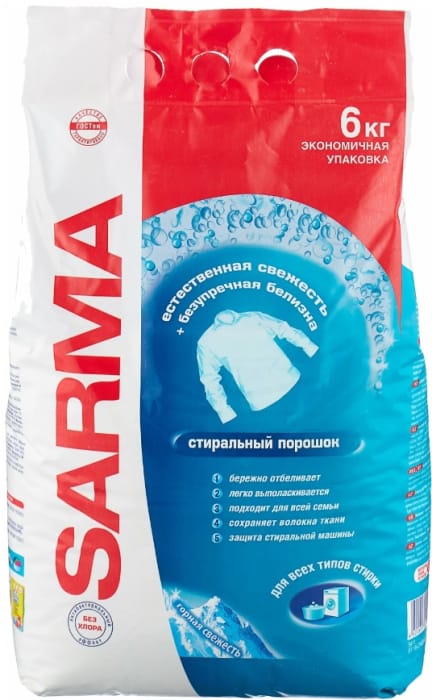 Стиральный порошок 6 кг "Sarma" горная свежесть универсальный "НК" Стиральный порошок 6 кг "Sarma" горная свежесть универсальный "НК"