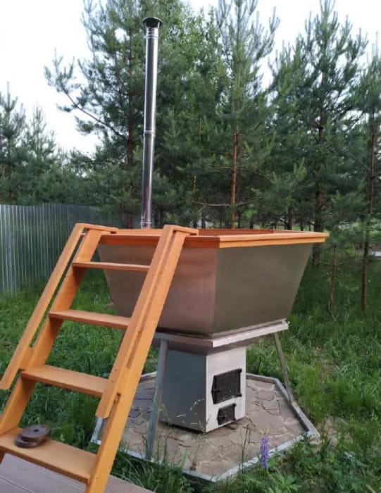 Банный чан "Елисей Силович" на подставке + печь/ 4 человека Банный чан "Елисей Силович" на подставке + печь/ 4 человека