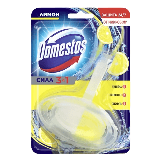 Блок для унитаза сменный "Domestos" 40г, Лимон Блок для унитаза сменный "Domestos" 40г, Лимон