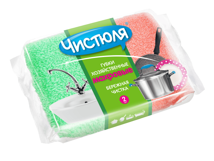 Губка Махровая хозяйственная "Чистюля" (2 шт.упак) Губка Махровая хозяйственная "Чистюля" (2 шт.упак)
