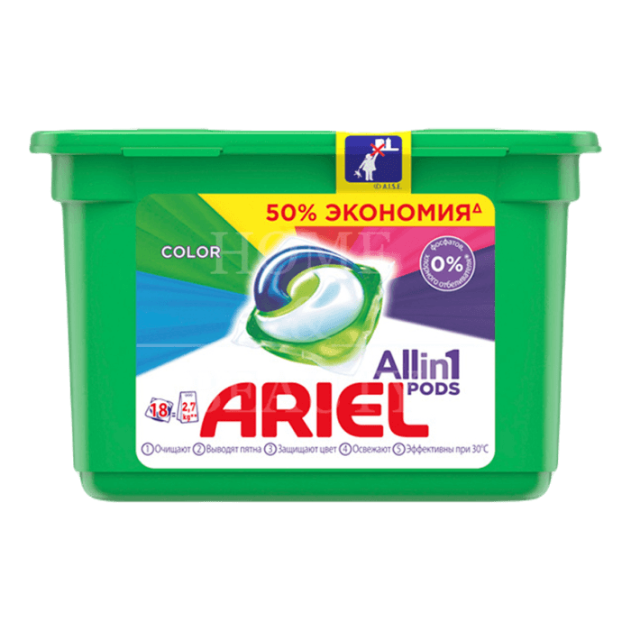 Капсулы для стирки белья "Ariel" 18 капсул 23,8 г, Колор Капсулы для стирки белья "Ariel" 18 капсул 23,8 г, Колор